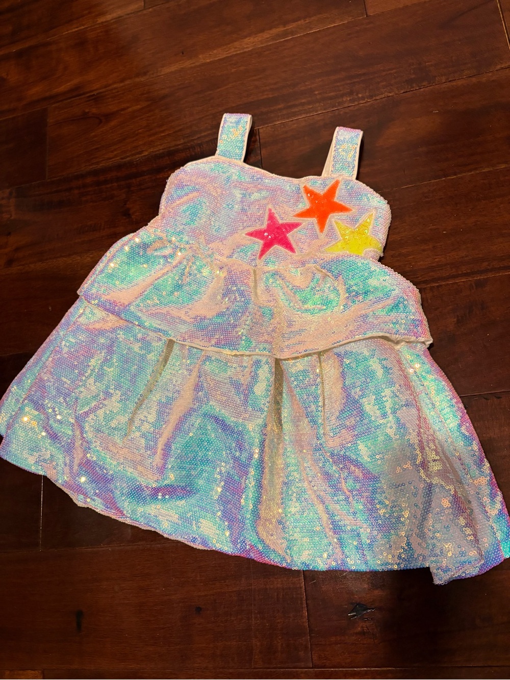 Iridescent Sequin Star Tank Dress - Kids